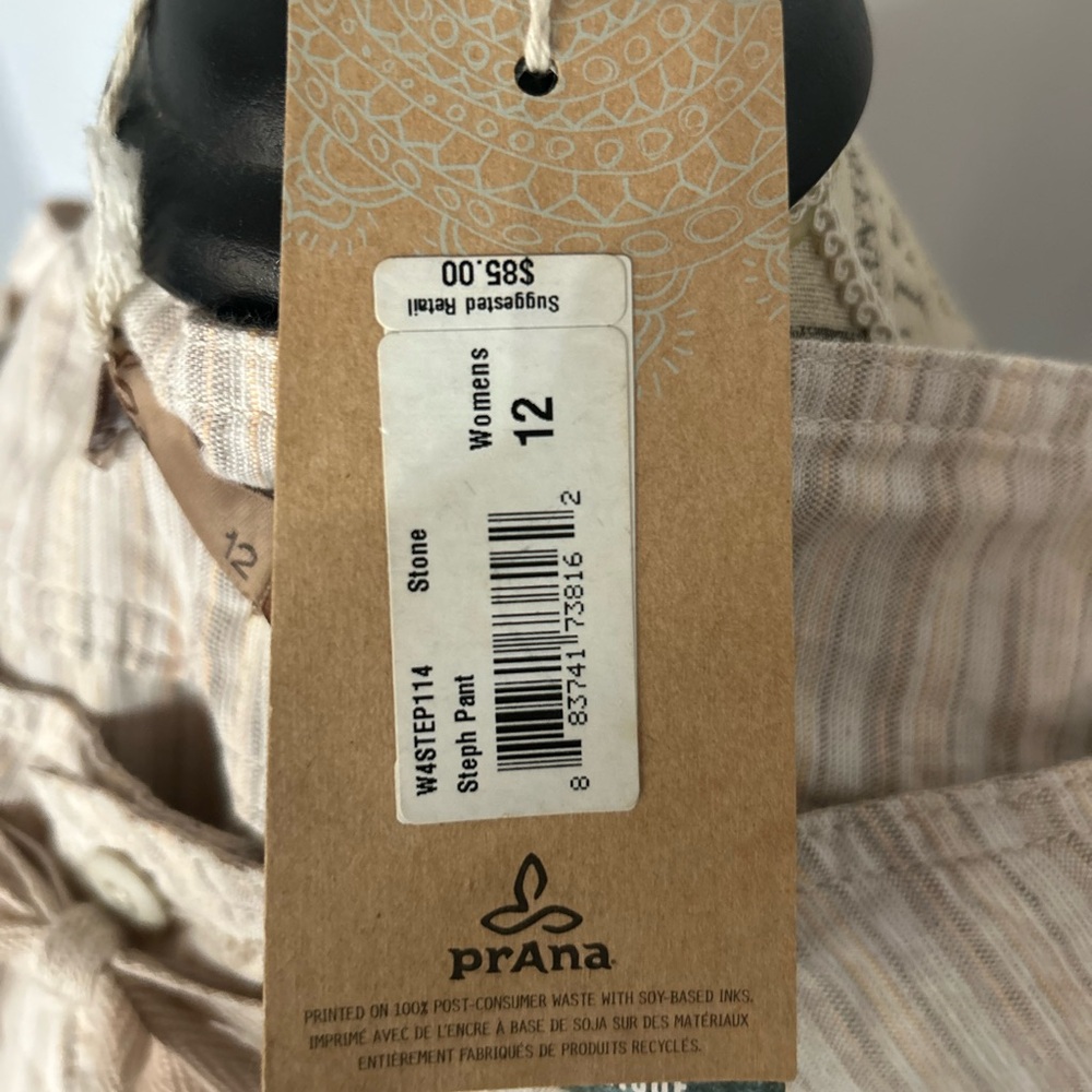 Prana Steph Pant color Stone NWT Size 12